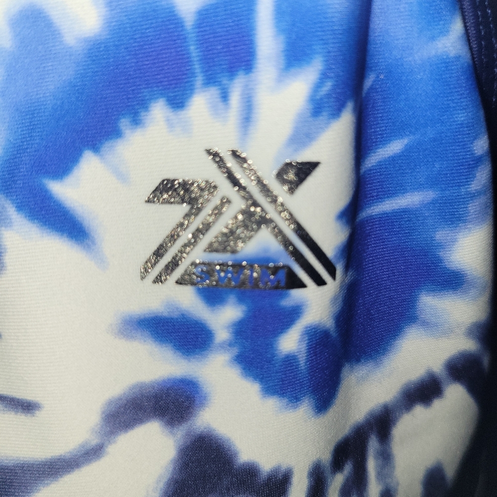 💰⏳️Zero Exposure Blue Tie-Dye Strappy Tankini Swim Top NWT Size 0X - Picture 3 of 10